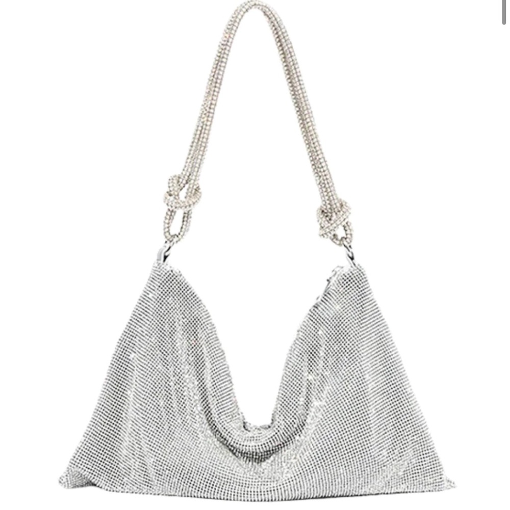 Rhinestone Slouchy Shoulder Bag